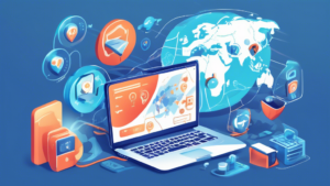 Create a digital illustration that depicts the advantages of using a Smart DNS Proxy App for internet browsing. Show various devices like a smartphone, tablet, and laptop connected to a secure server with a world map in the background. Highlight icons for streaming services, enhanced security shields, and fast internet speed indicators to emphasize global accessibility, security, and speed.
